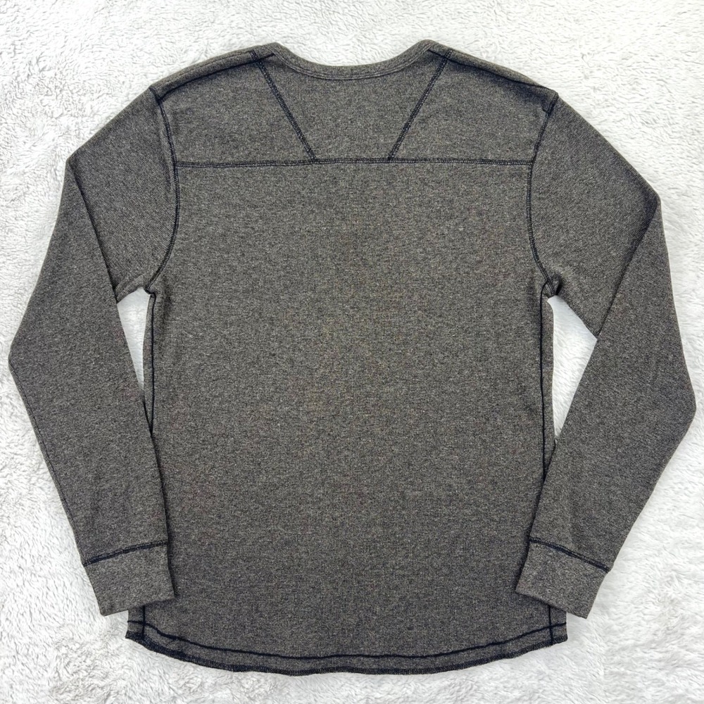 BKE Buckle Henley Shirt Men's LARGE Brown Cotton Poly Long Sleeve Casual B1139 - Picture 4 of 8